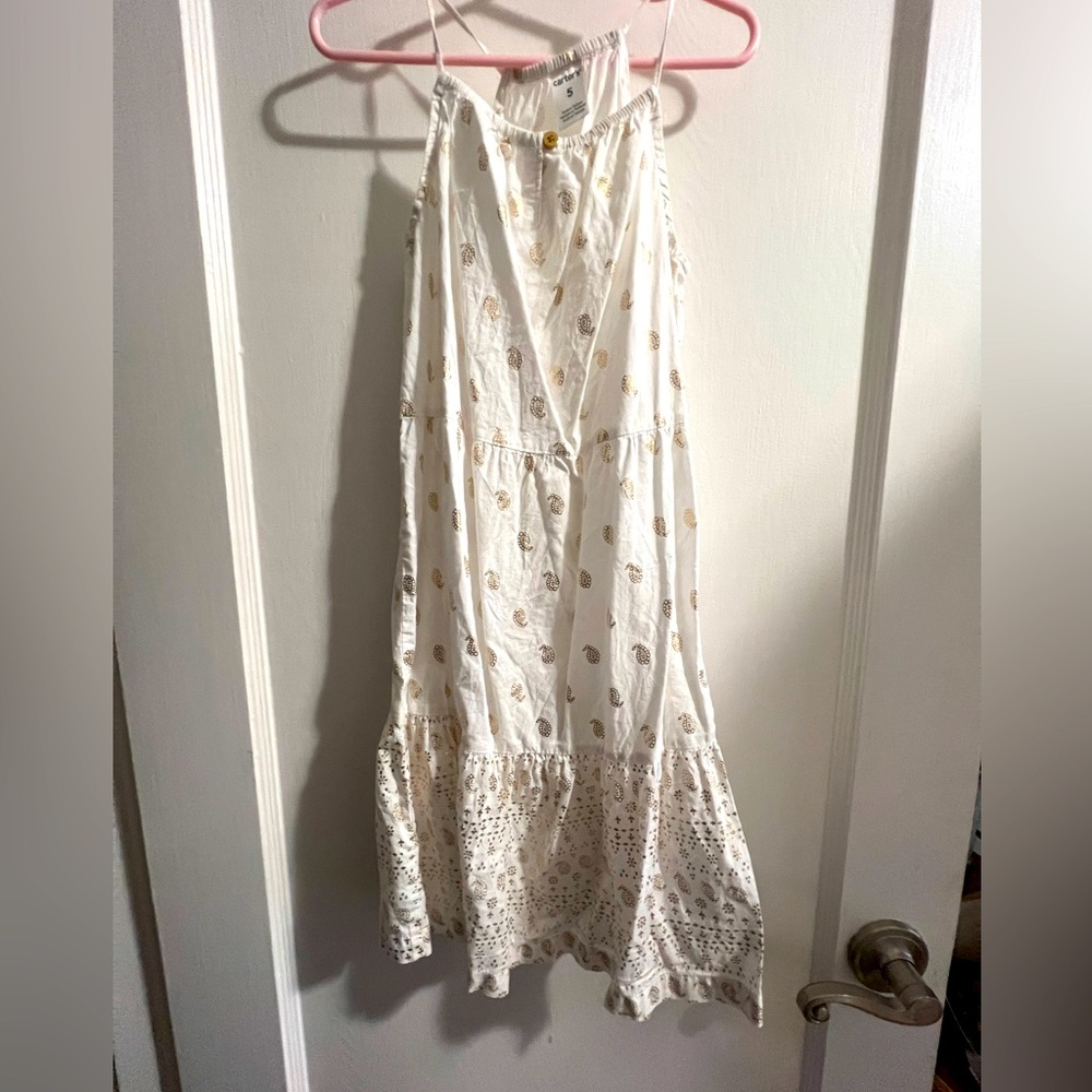 Summer White and gold accent dress